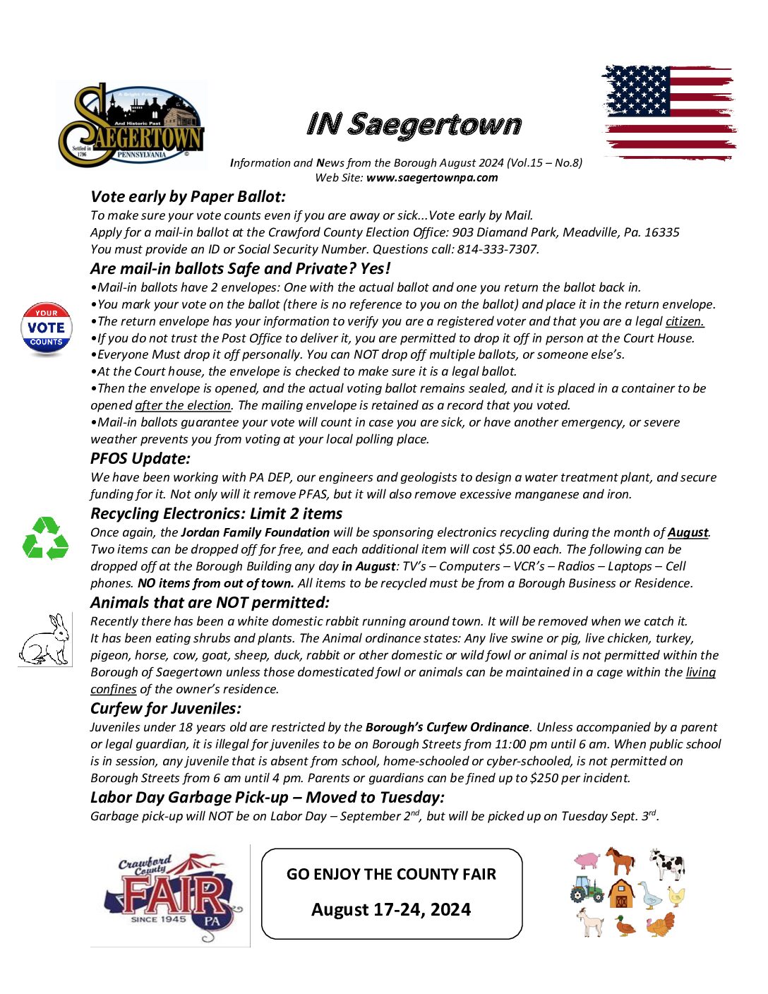 Thumbnail of the first page of 'Newsletter – August 2024'