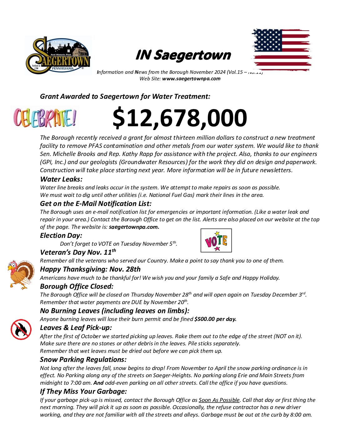 Thumbnail of the first page of 'Newsletter – November 2024'