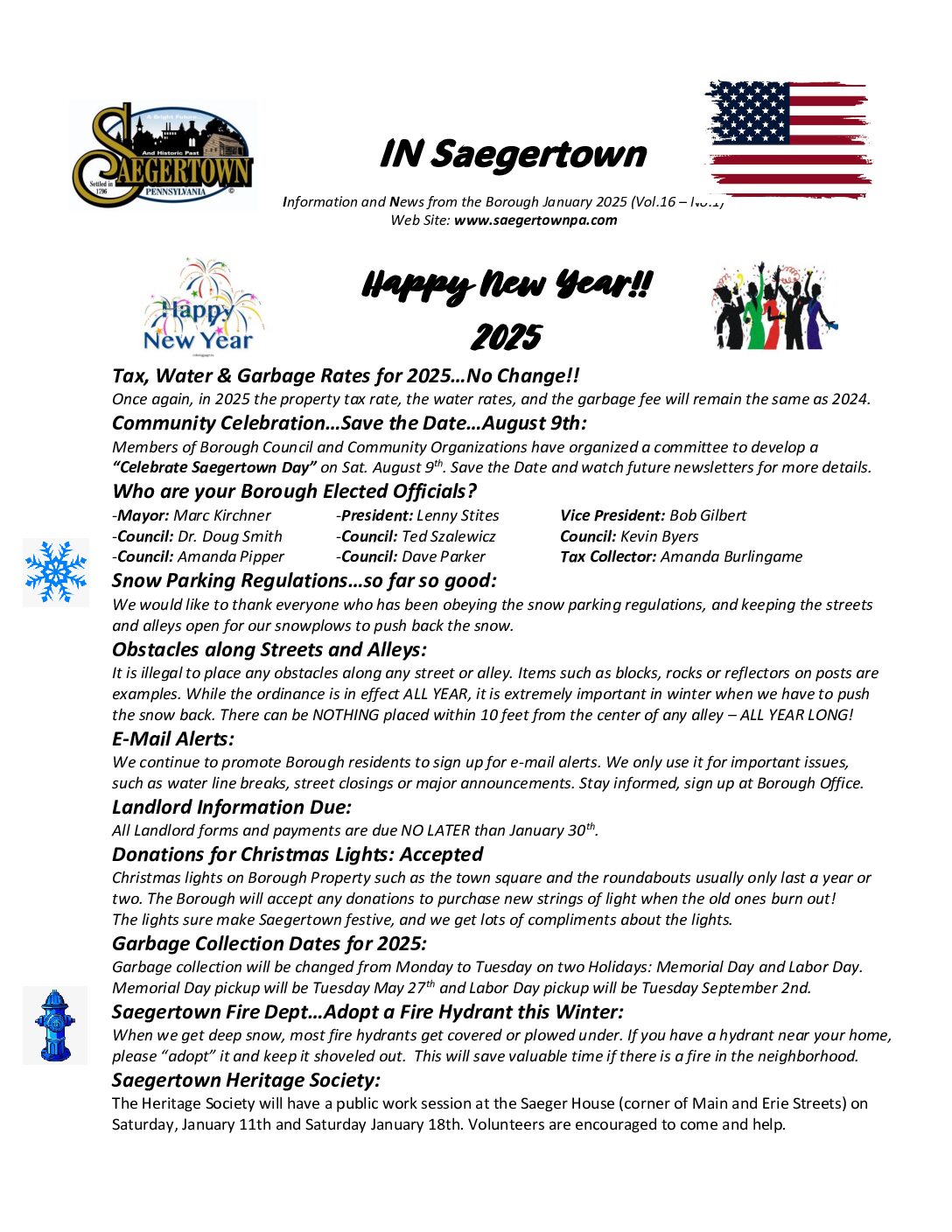 Thumbnail of the first page of 'Newsletter – January 2025'