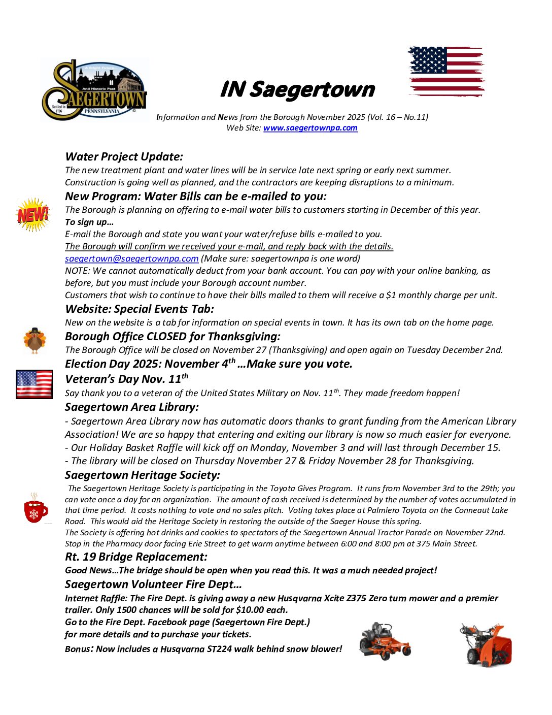 Thumbnail of the first page of 'Newsletter – November 2025'