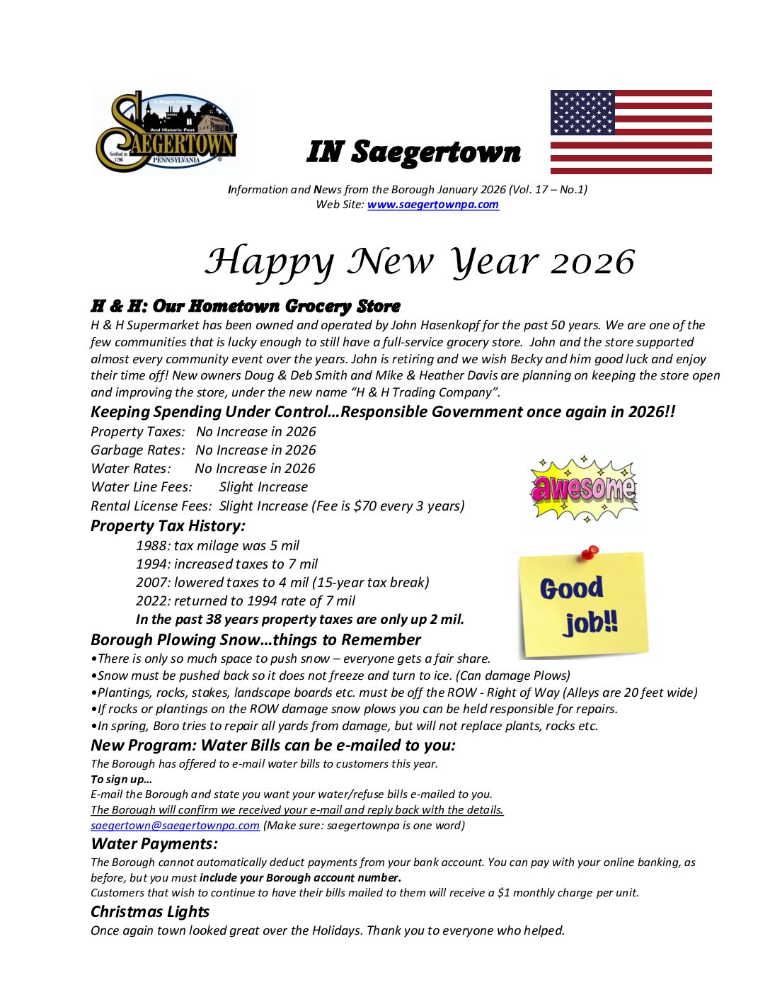 Thumbnail of the first page of 'Newsletter – January 2026'