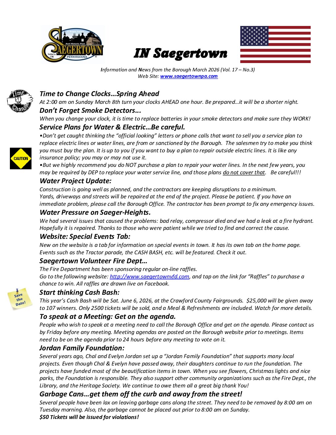 Thumbnail of the first page of 'Newsletter – March 2026'